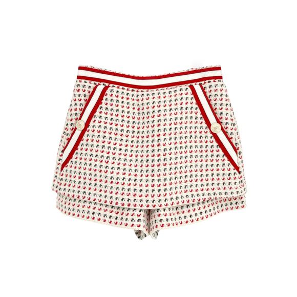 MAJE Irona Tweed Skort in Ecru, Red, & Navy FR36|S - Picture 1 of 10